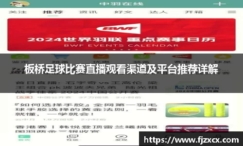 板桥足球比赛直播观看渠道及平台推荐详解